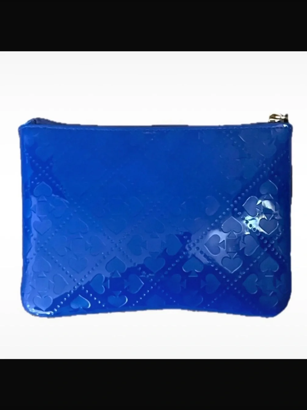 Kate Spade New York Emerald Avenue Zip Cosmetic Bag, Blue, Black Bow